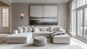 Grey minimalist living room